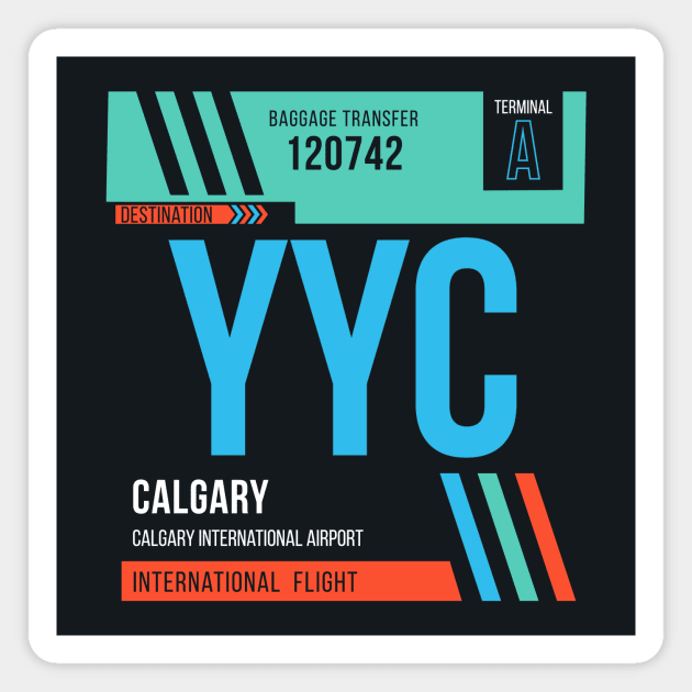 Calgary (YYC) Airport Code Baggage Tag Magnet by SLAG_Creative
